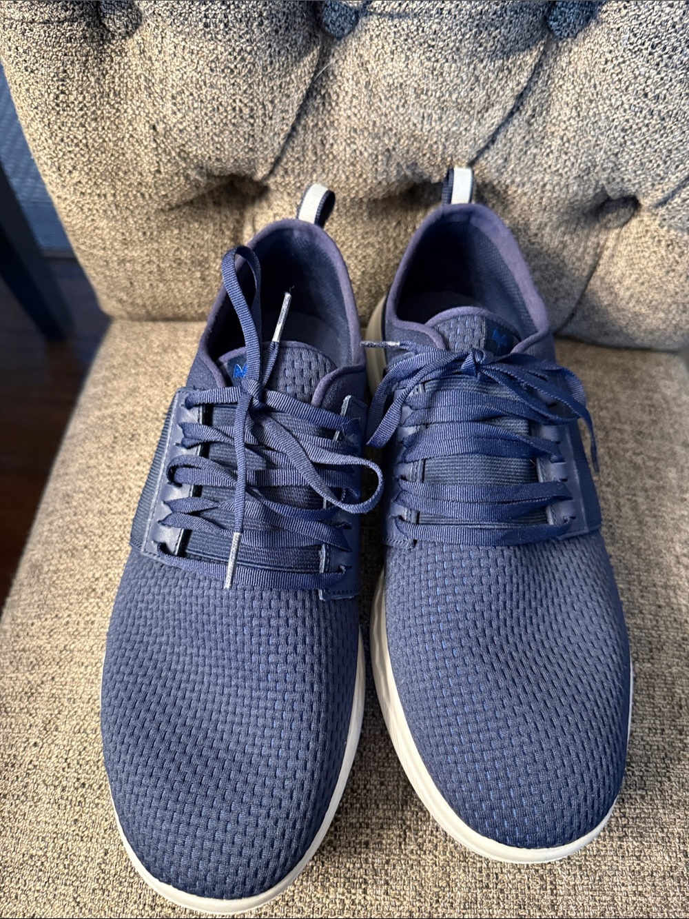 Under Armour Men's Navy Knit Lace-Up Athletic Shoes
